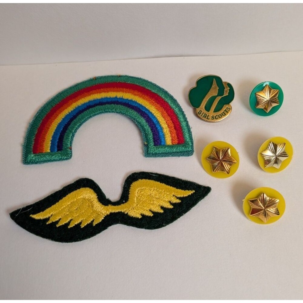 80s 90s Girl Scouts Bridging Fly Up Wings Patches Badges Membership Service Pins